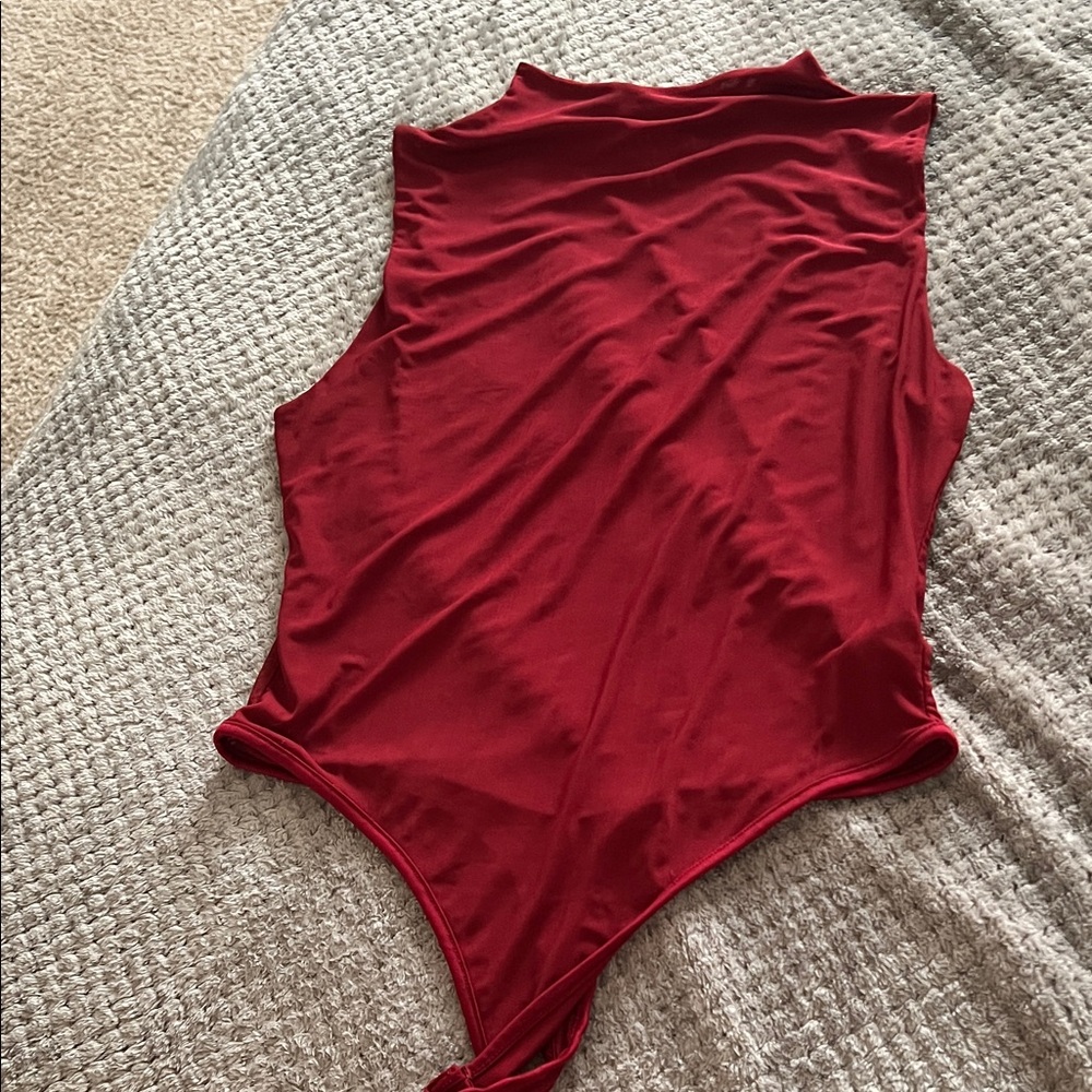 Revamped Red Sleeveless Bodysuit